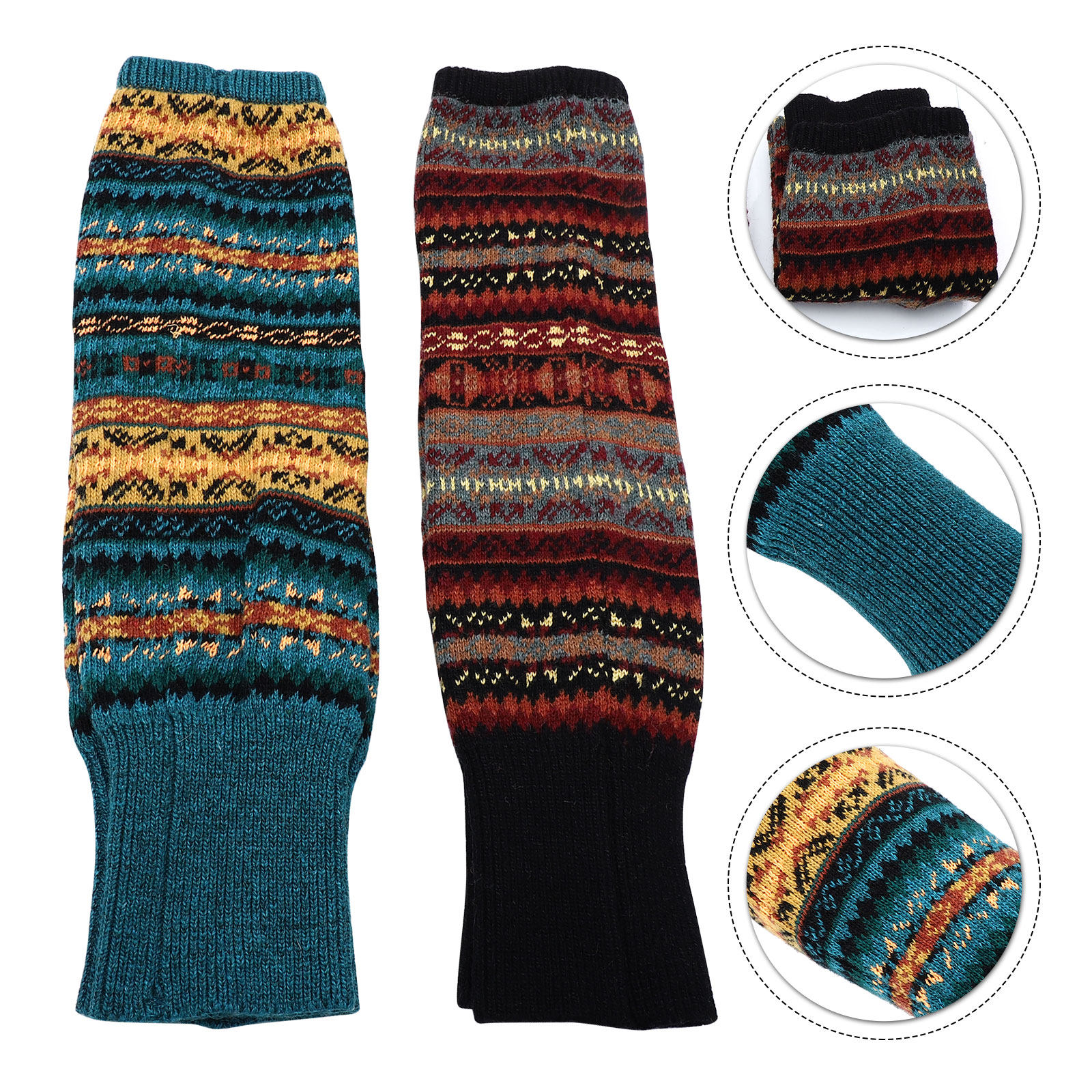 Winter Clothing Leg Warmers - 2Pairs Wool Knit Leg Warmers for