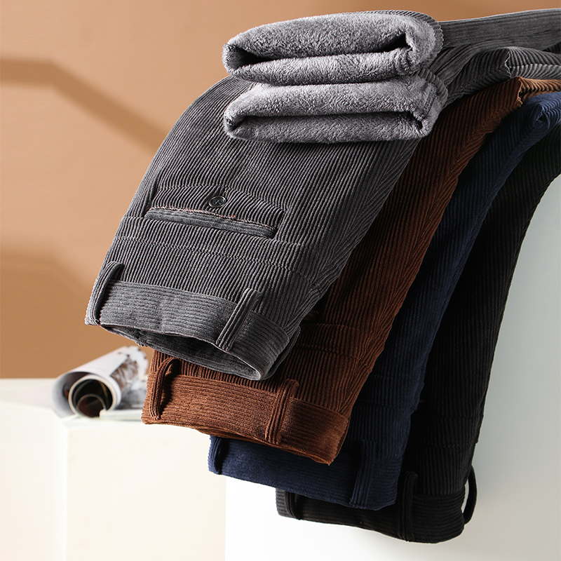 Winter Clothing Brand - Winter Men's Fleece Corduroy Pants Business
