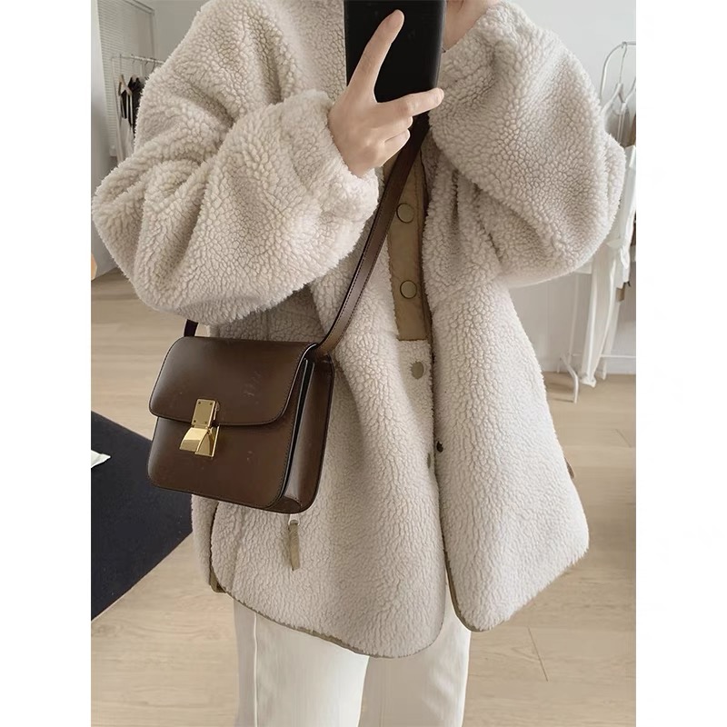 Lamb Fur Jacket Loose Fit Thic - огляд і ціна Winter Clothing Name
