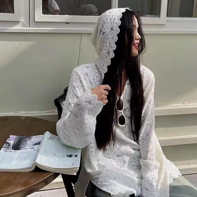 Y2K Lace Hooded Shirts Women S - огляд і ціна Y2K Winter Clothing