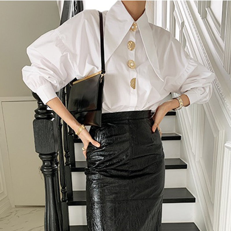 White Elegant Pearl Women Shir - огляд і ціна Y2K Winter Clothing