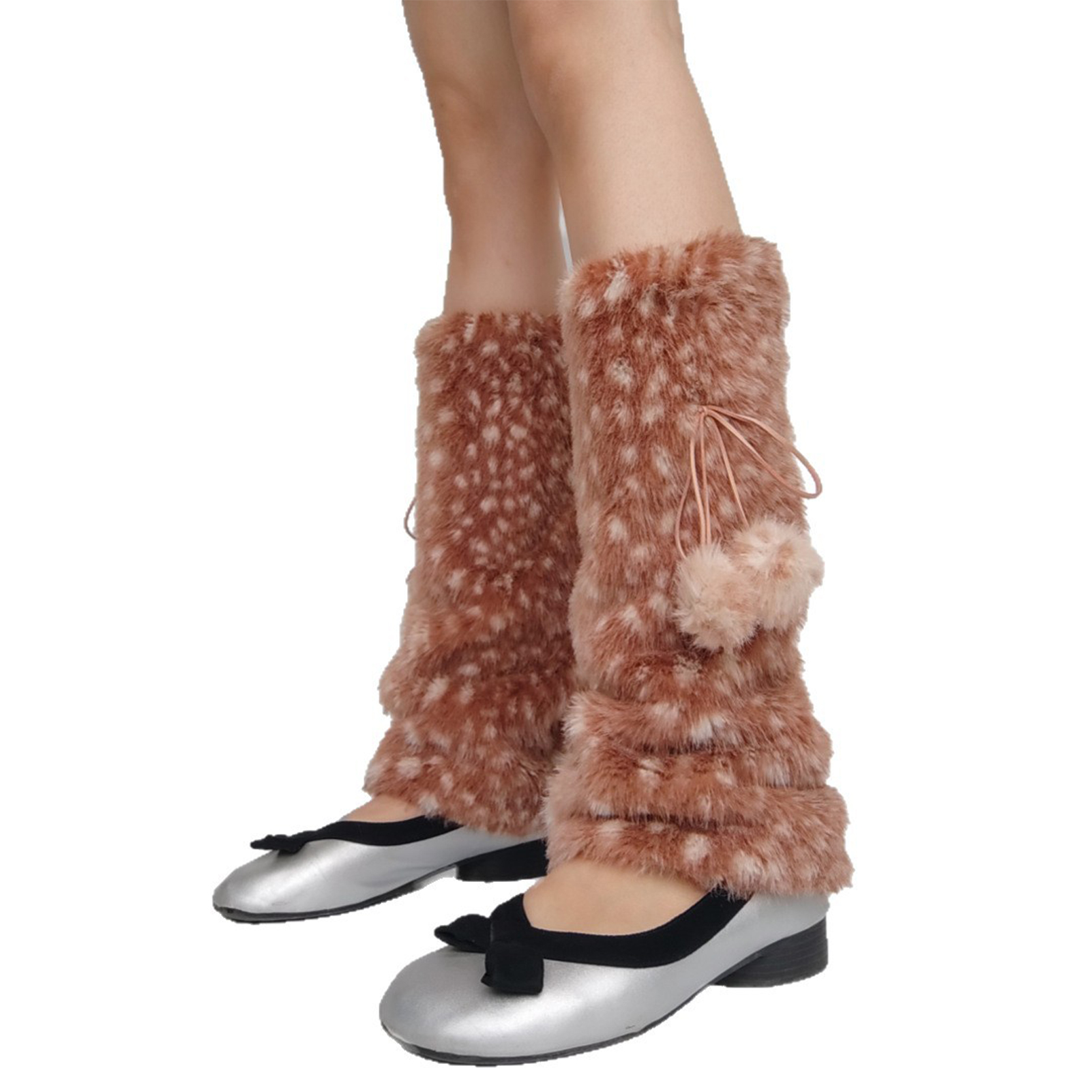 Brown Pattern Artificial Fur L - огляд і ціна Winter Clothing Leg Warmers