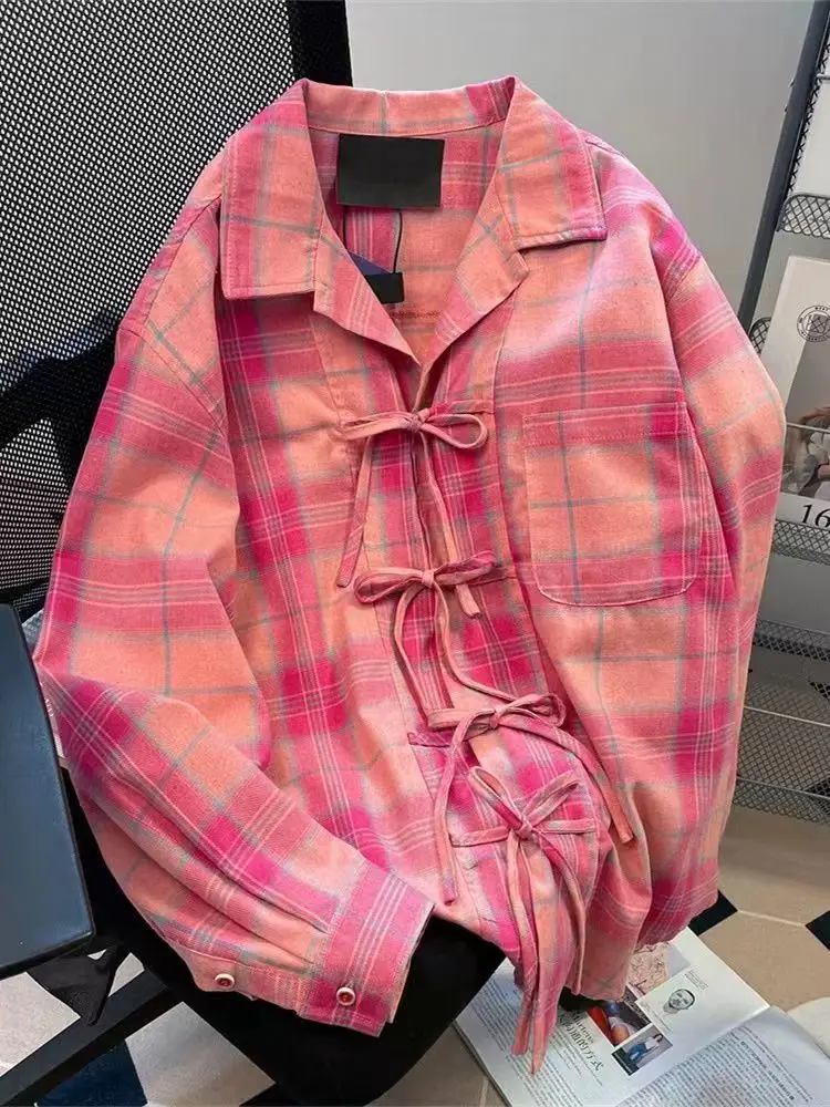 Y2k American Vintage Pink Plai - огляд і ціна Y2K Winter Clothing